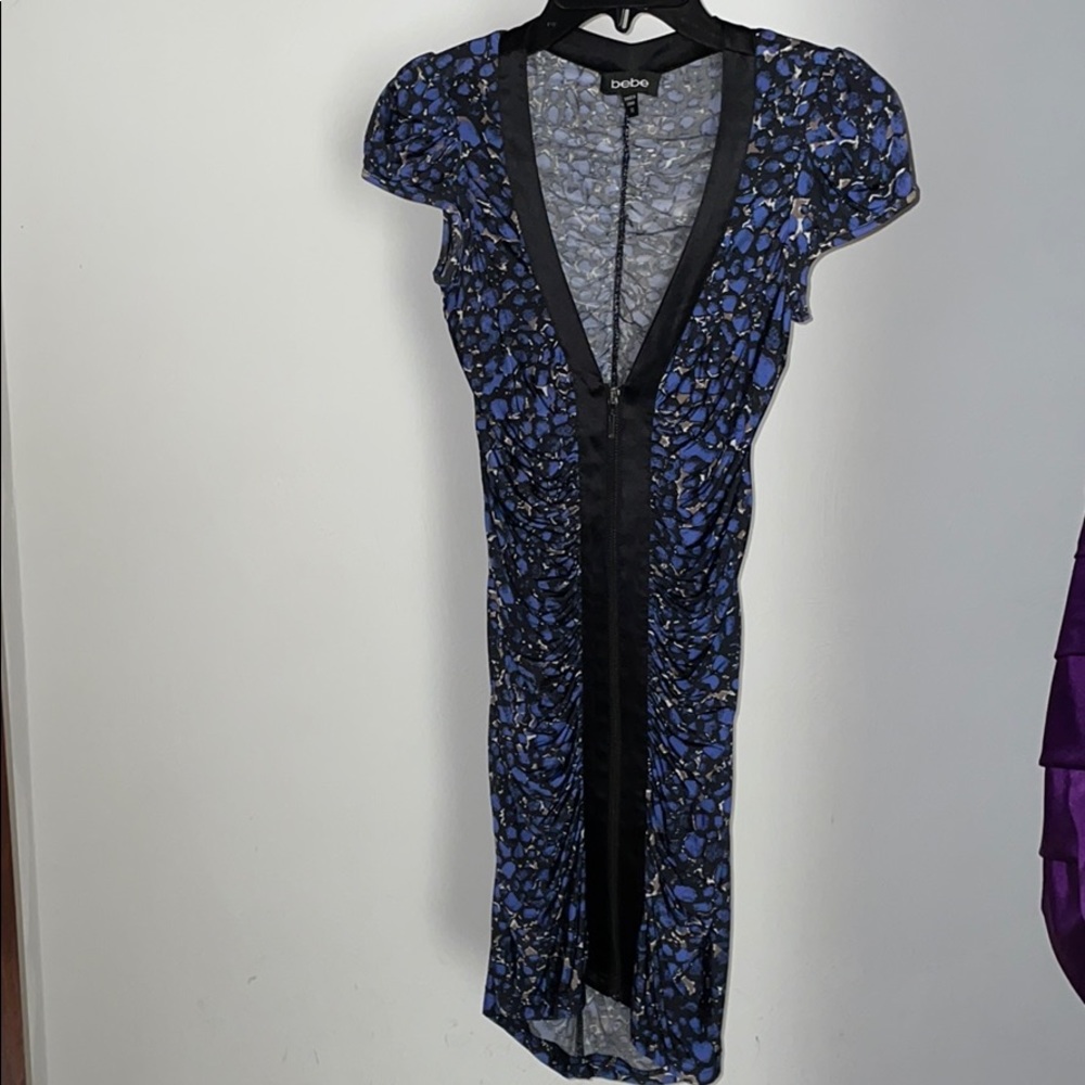 Blue Zipper down Bebe dress Like New